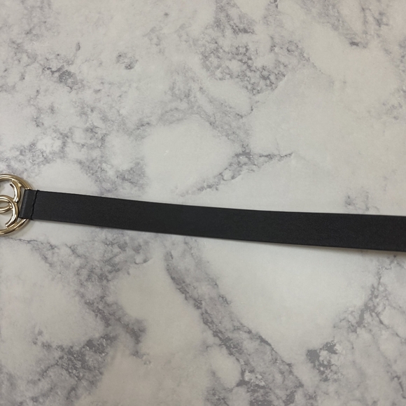 Chanel Pearl & Gold CC Black Leather Belt